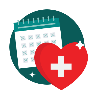 Paid donor leave icon with dark teal background